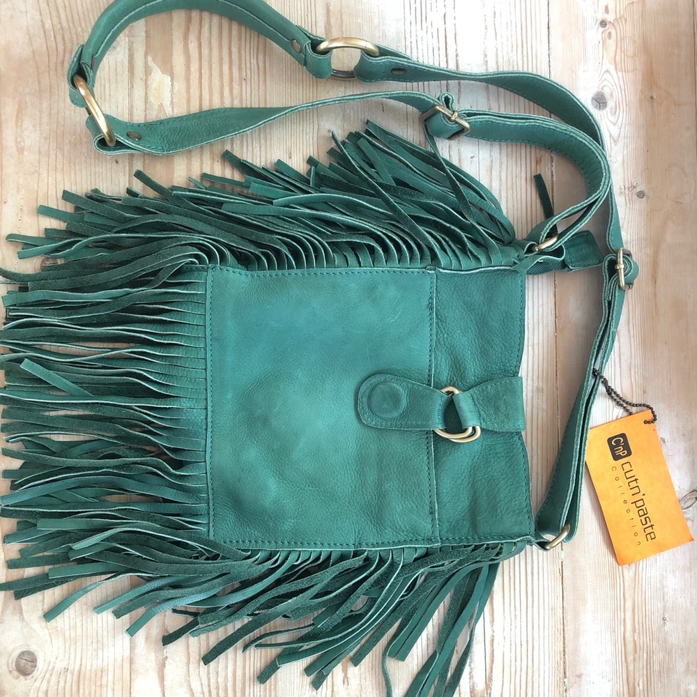 Teal Crossbody leather purse